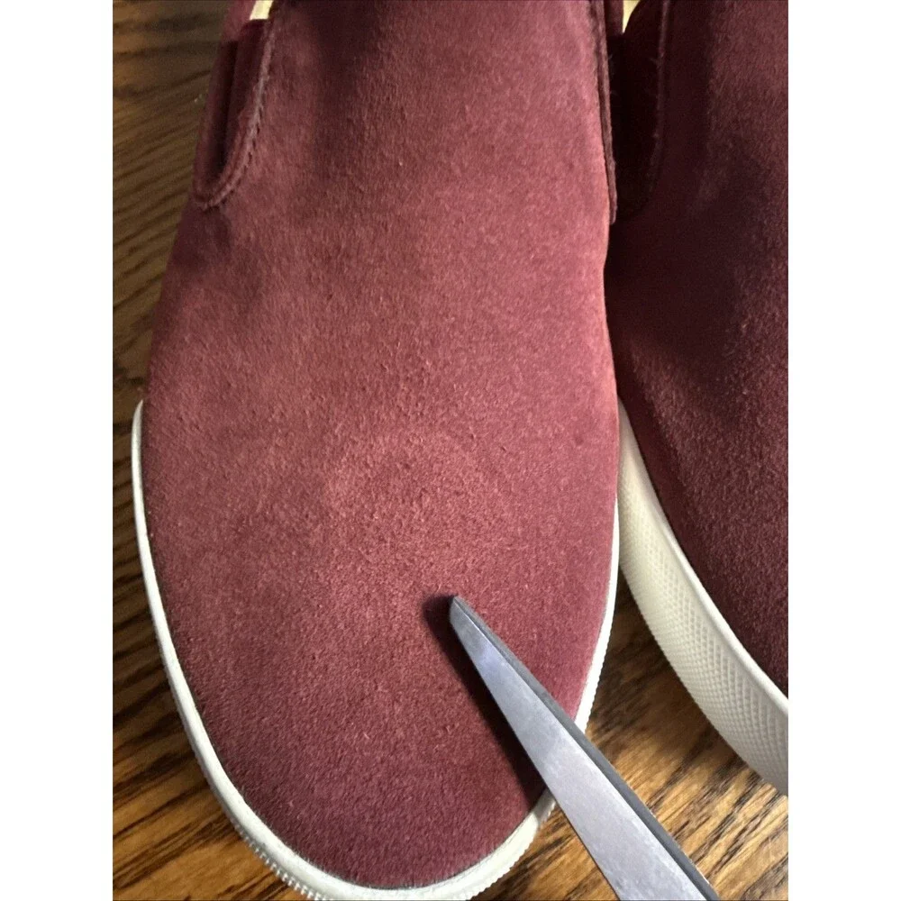 Frye Women's Mia Leather Suede Slip On Loafers Shoes Wine Size 9 READ